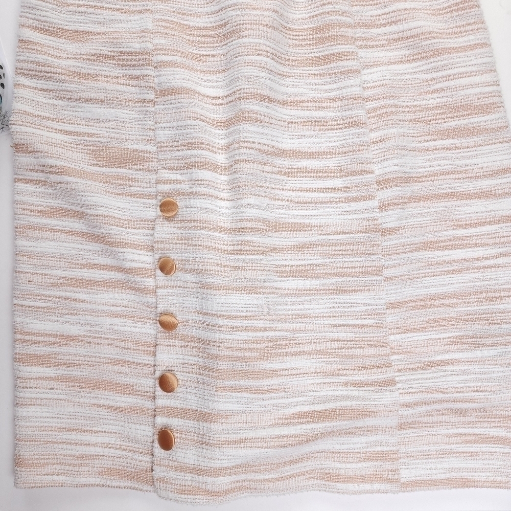Sharagano White Beige Tweed  Dress Sz 14 - Picture 9 of 12